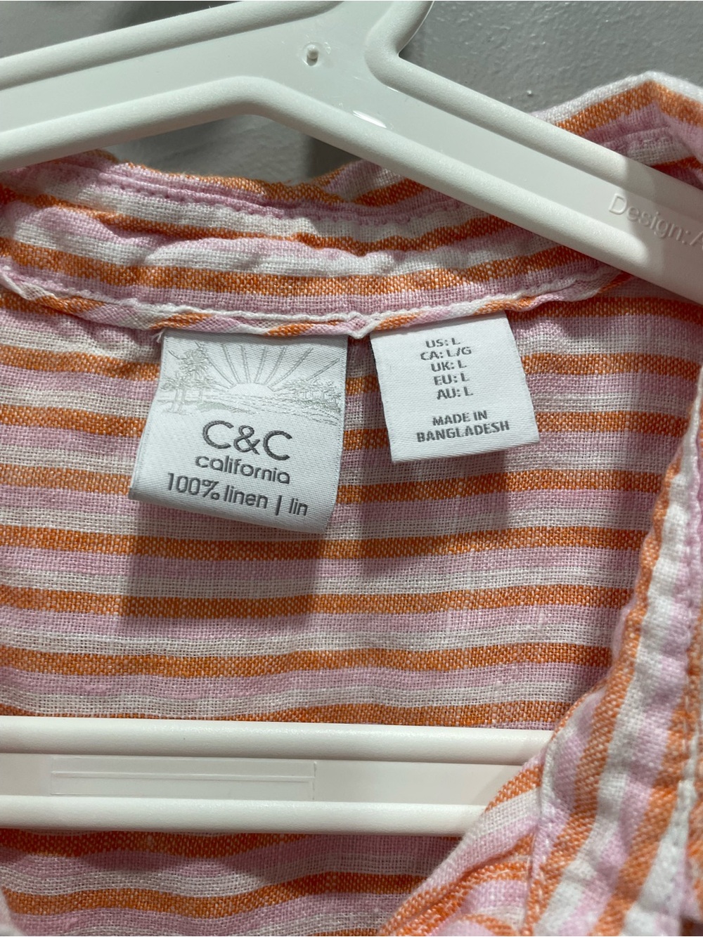 C&C California Pink Stripe & Rust Brown Sleeveless Button-Front Tops - Picture 3 of 8